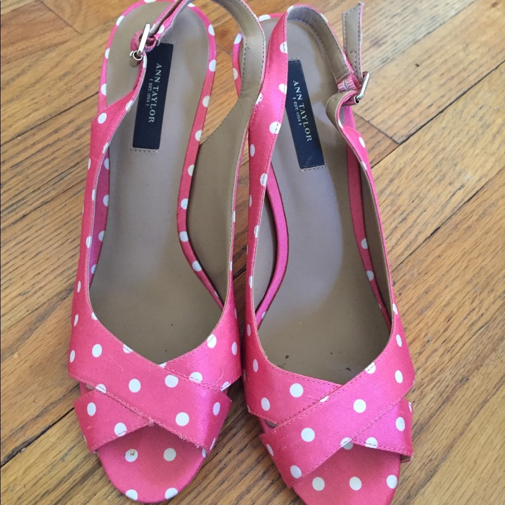 Ann Taylor polka dot heels